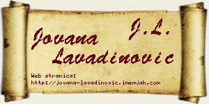 Jovana Lavadinović vizit kartica